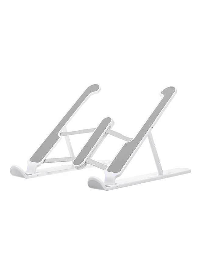 6-Levels Foldable Laptop Stand With Storage Bag 30x2.5x8.5cm White  - Image 1