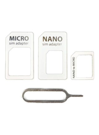 Adapters Nano SIM to Micro SIM and Standard SIM Card Adaptors for All Phones, White - v1611603179/N43973979A_1