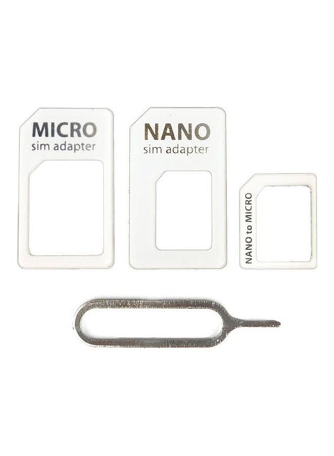 Adapters Nano SIM to Micro SIM and Standard SIM Card Adaptors for All Phones, White