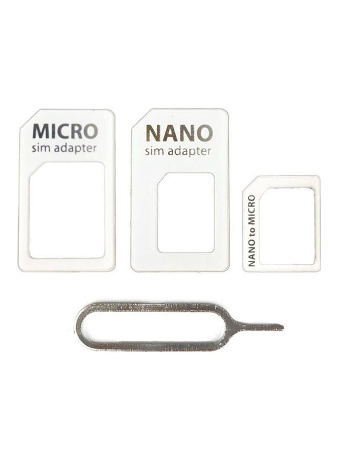 Adapters Nano SIM to Micro SIM and Standard SIM Card Adaptors for All Phones, White