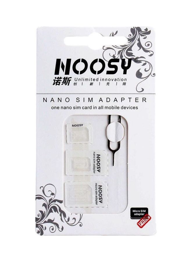 Adapters Nano SIM to Micro SIM and Standard SIM Card Adaptors for All Phones, White