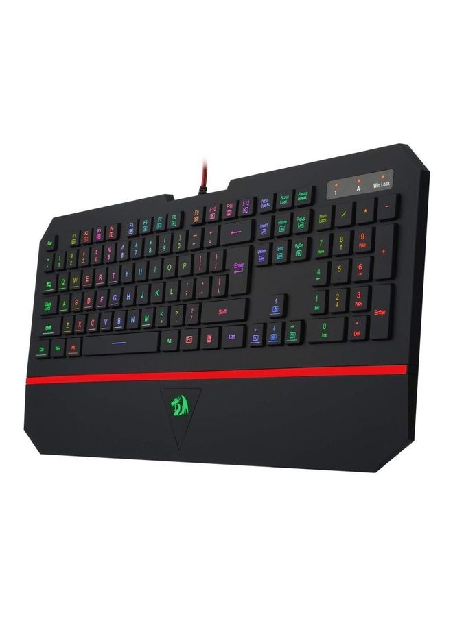 REDRAGON - Silent Gaming Keyboard RGB LED Backlit -104 Key With Wrist Rest - Image 1