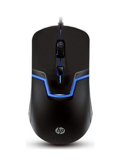 ماوس ألعاب سلكي USB بإضاءة LED ألوان مع إمكانية التحكم في عدد النقاط لكل بوصة - أسود