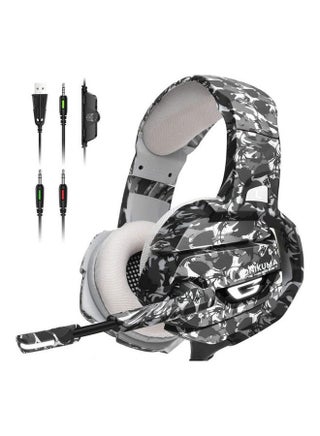 Camouflage Gaming Headset with Mic- Noise Canceling 7.1 Surround Sound & LED Light For PS4 /PS5 /XOne /XSeries /Nswitch /PC/ Mobile  -Adapter Not Included -wired - v1611603514/N43973604A_1