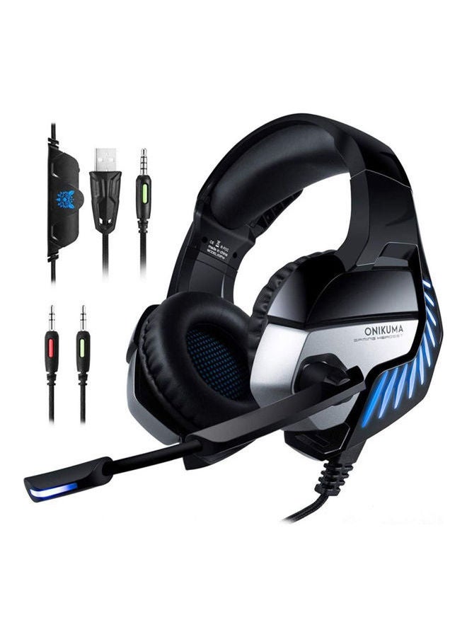 أونيكوما سماعة ألعاب بتقنية الصوت المحيطي الافتراضي 7.1 وإلغاء الضوضاء لأجهزة PS4 / PS5 / XOne / XSeries / Nswitch / الكمبيوتر الشخصي / الجهاز اللوحي / الهاتف - سلكية - Image 1