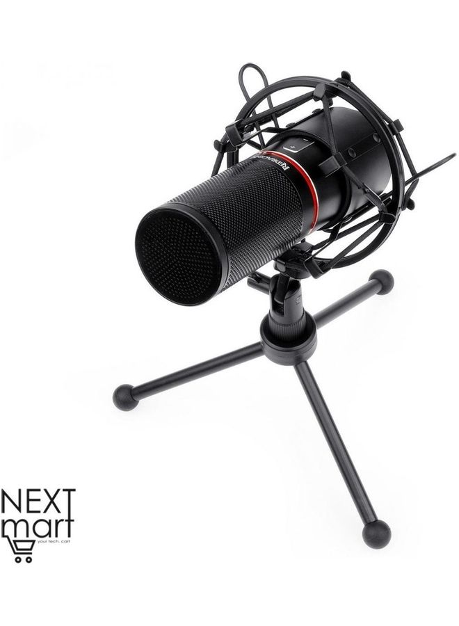 REDRAGON GM300 USB Gaming Microphone, Computer PC Laptop Condenser Mic with Tripod Stand, Pop Filter, Shock Mount, Volume Control/Mute Button, for Streaming/Podcast/Studio Recording/YouTube/Skype  - Image 2