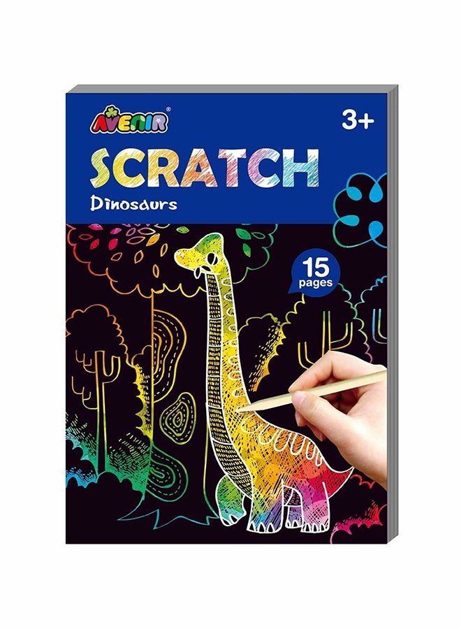Avenir 15 Art Magic Dinosaurs Scratch Stickers Kit 25cm  - Image 1