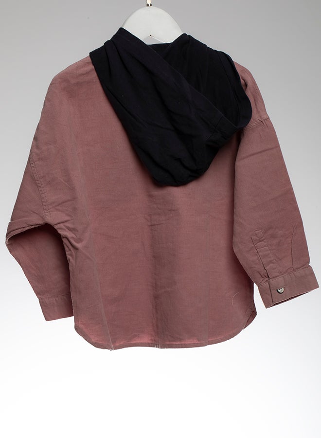 TERTER Hooded Double Pocket Shirt Pink/Black  - Image 2