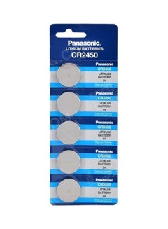 Panasonic 5-Piece CR2450 Lithium 3V Indonesia Batteries Grey/Blue  - Image 1