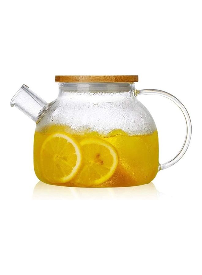 XiuWoo Heat-Resistant Glass Teapot Clear/Silver 12.3x13x21cm - Image 1