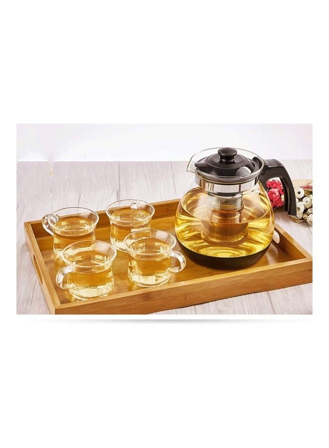 XiuWoo - 5-Piece Heat-Resistant Glass Teapot Set Clear 18.5x19cm - Image 1