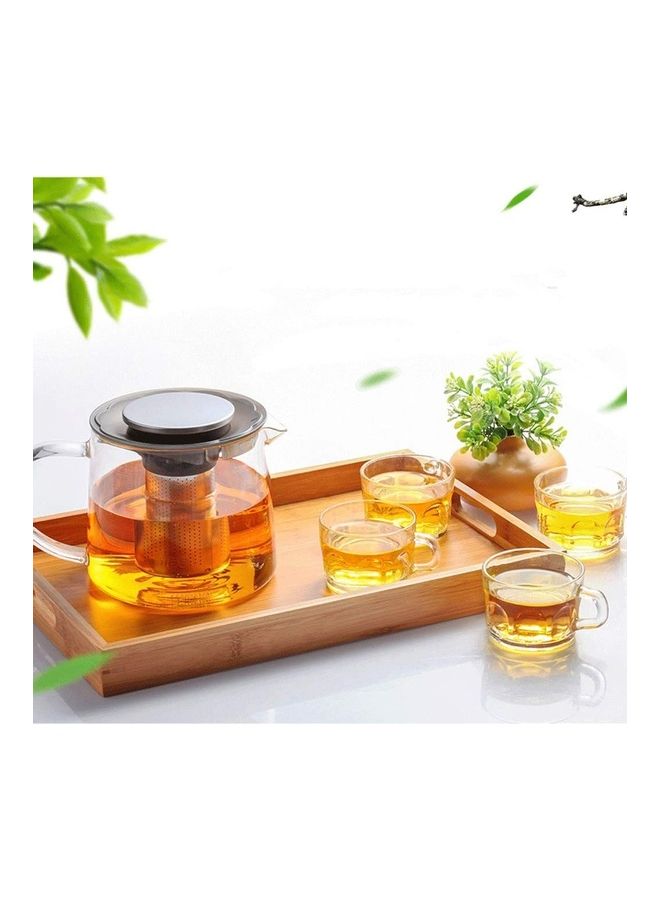 XiuWoo Heat-Resistant Glass Teapot With Filter Clear/Black 203x138x135cm - Image 3