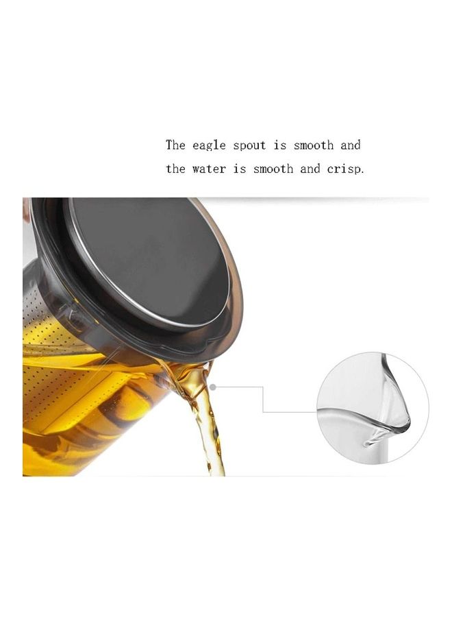 XiuWoo Heat-Resistant Glass Teapot With Filter Clear/Black 203x138x135cm - Image 4