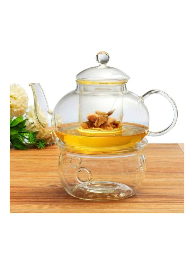 XiuWoo 8-Piece Heat-Resistant Glass Teapot Set Clear 1x Teapot(130x125), 6x Cups(40x50), 1x Warmer(70x85) - Image 3