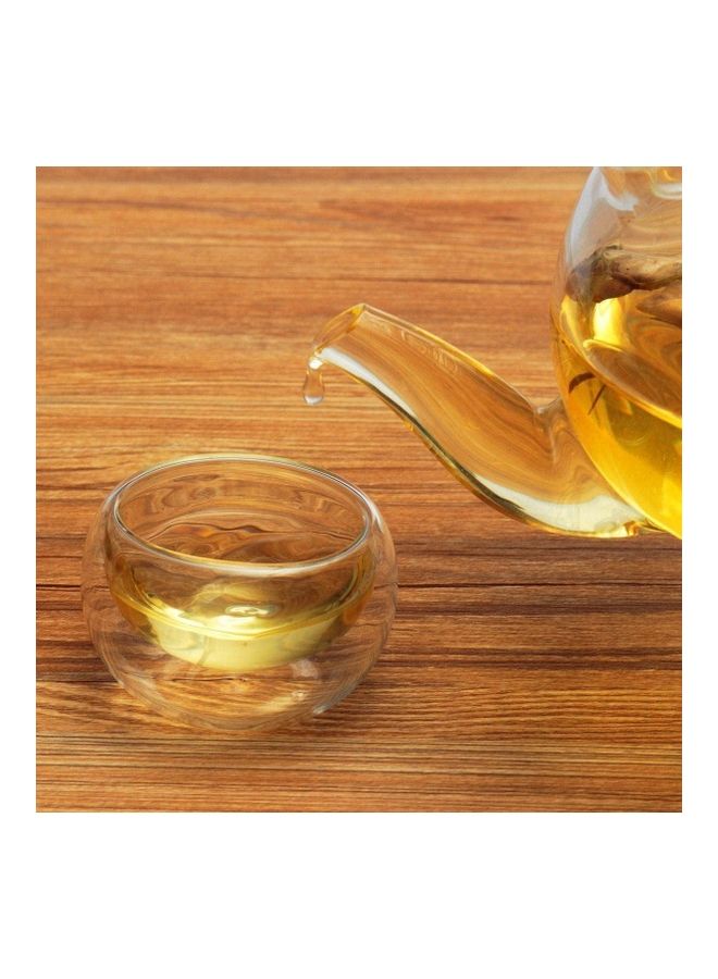 XiuWoo 8-Piece Heat-Resistant Glass Teapot Set Clear 1x Teapot(130x125), 6x Cups(40x50), 1x Warmer(70x85) - Image 4