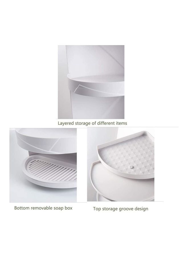 Generic - 360 Degree Bathroom Swivel Corner Shelf White 41.5cm - Image 1