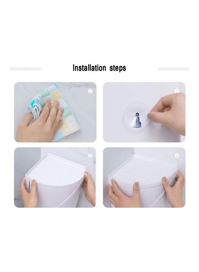 Generic - 360 Degree Bathroom Swivel Corner Shelf White 41.5cm - Image 1