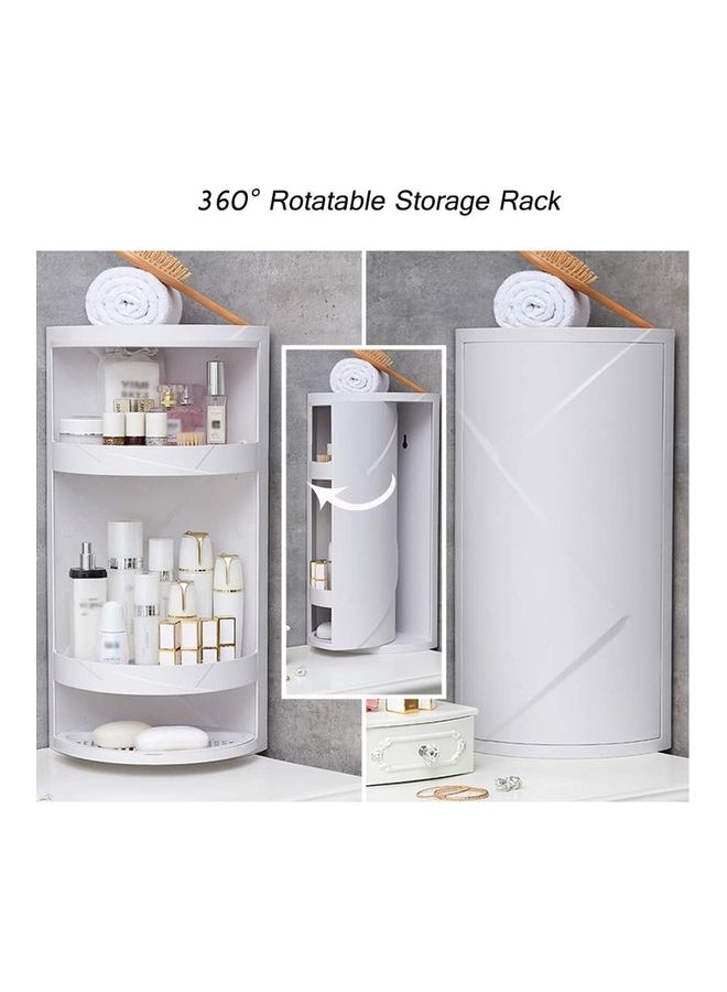 360 Degree Rotating Triangle Shelf White 41.5cm