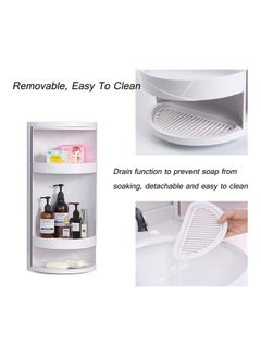 Generic 360 Degree Rotating Triangle Shelf White 41.5cm  - Image 3