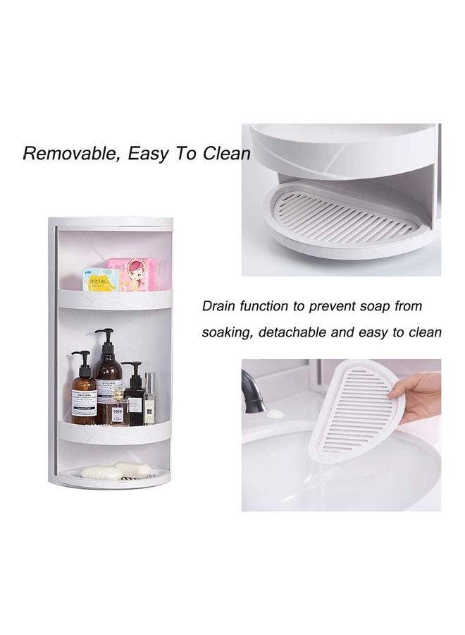 360 Degree Rotating Triangle Shelf White 41.5cm