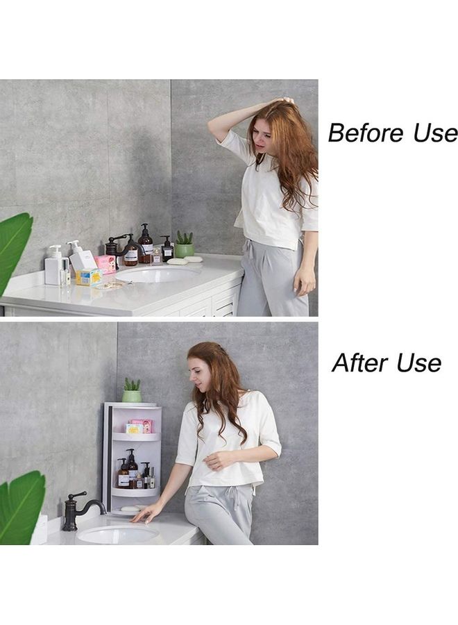 360 Degree Rotating Triangle Shelf White 41.5cm