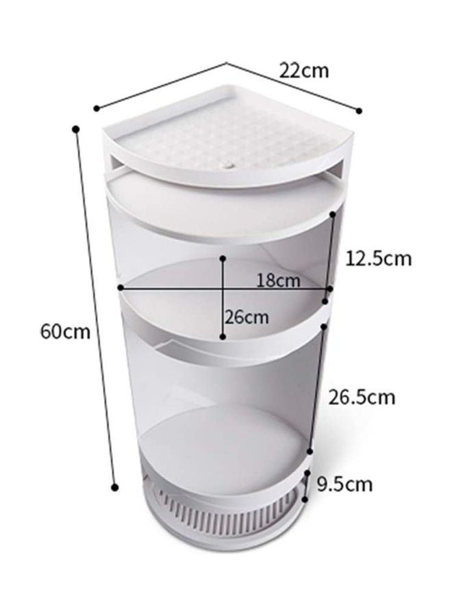 360 Degree Rotating Triangle Shelf White 41.5cm