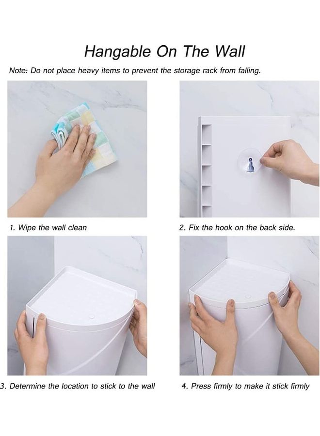 360 Degree Rotating Triangle Shelf White 41.5cm