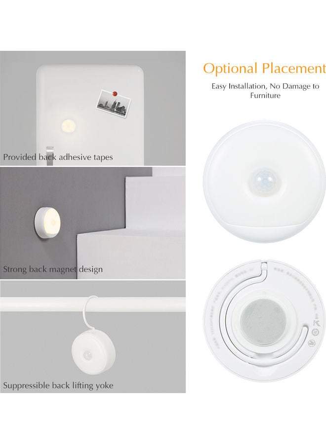 يلايت مصباح ليلي مزود ب 6 مصابيح LED وجهاز استشعار الحركة بالأشعة تحت الحمراء السلبية أبيض 7.7x5.5x7.5سم - Image 4