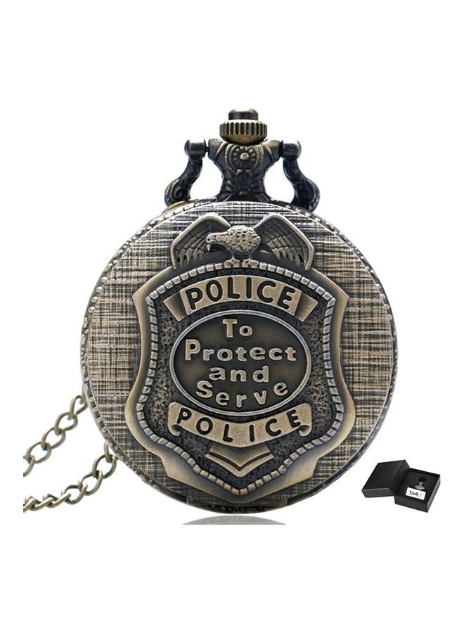 YASH unisex Police To Protect And Serve Themed Analog Pocket Watch - Image 1
