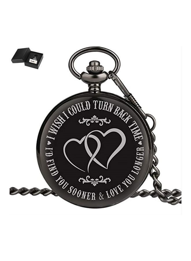 ياش ساعة جيب بعقارب بتصميم عبارة Turn Time Back unisex - Image 1