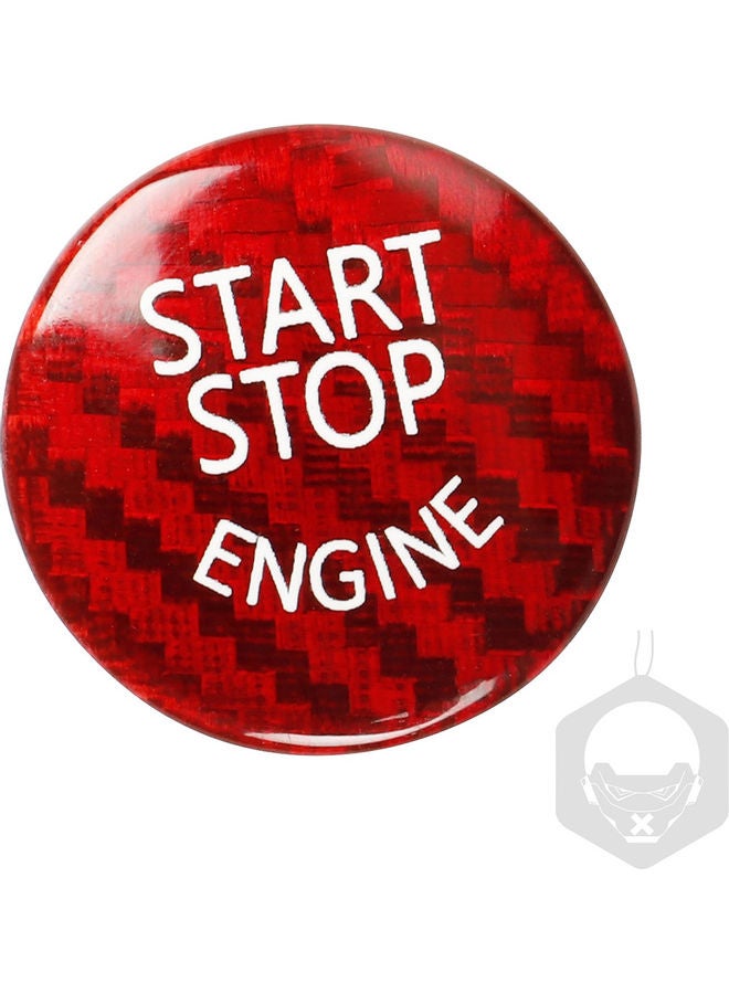 Carbon Fibre Protector Car Engine Start Stop Switch Button Sticker - Image 1