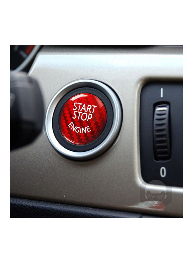Carbon Fibre Protector Car Engine Start Stop Switch Button Sticker - Image 2