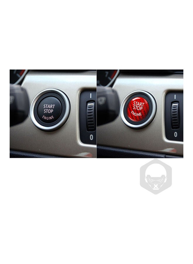 Carbon Fibre Protector Car Engine Start Stop Switch Button Sticker - Image 5