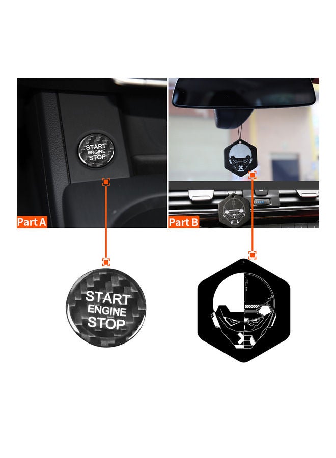 Carbon Fibre Protector Car Engine Start Stop Switch Button Sticker For Audi A3 A4 A5 A6 C5 C6 Q5 Q7 S3 S6 S7