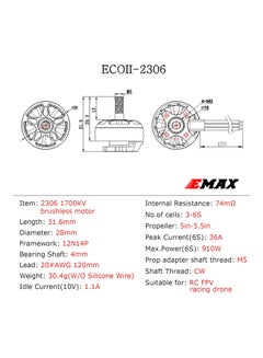 EMAX ECOII Series Motor for RC FPV Racing Drone 6.5x3x3.5cm  - Image 2