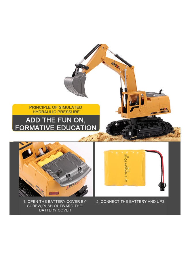 جرار حفارة مصنوع من خليط معدني مصبوب بجهاز تحكم عن بعد 30.5x12x22.5سم - Image 4