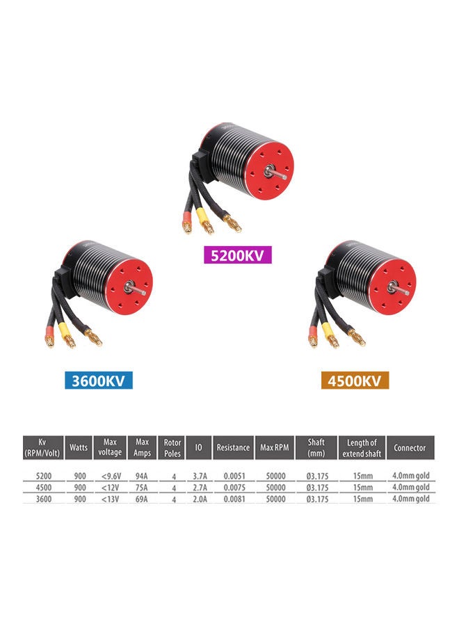 4500KV Brushless Motor For 1/8 1/10 RC Off-Road Crawler Car 9x4x4cm - Image 5
