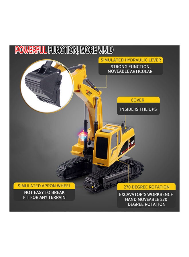 1/24 RC Excavator Construction Tractor Toy With Lights & Sounds 28x12x15cm - Image 2
