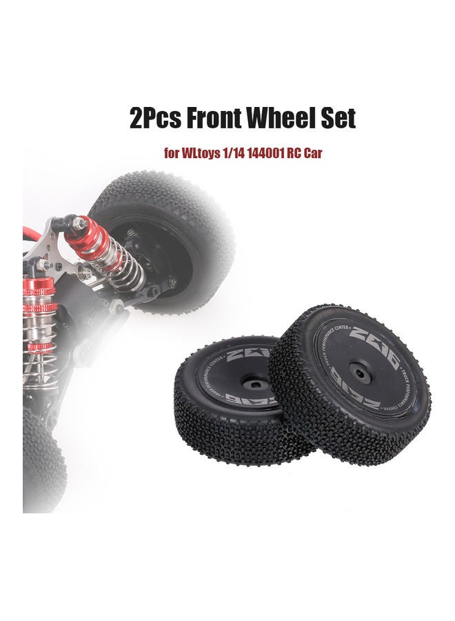 WLtoys 2-Piece Plastic Front Wheels For 1/14 144001 RC Car Tires Parts 17.5x3.5x12cm  - Image 1