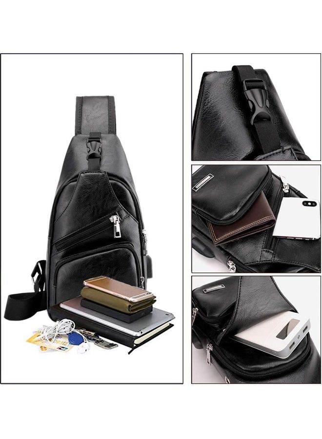 Outdoor Sports Casual Messenger Bag Black  - Image 4