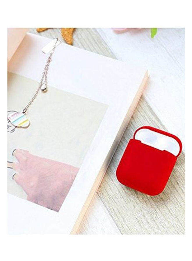 Ultra-Thin Protective Silicone AirPod Case Cover For Apple AirPods Red  - Image 2