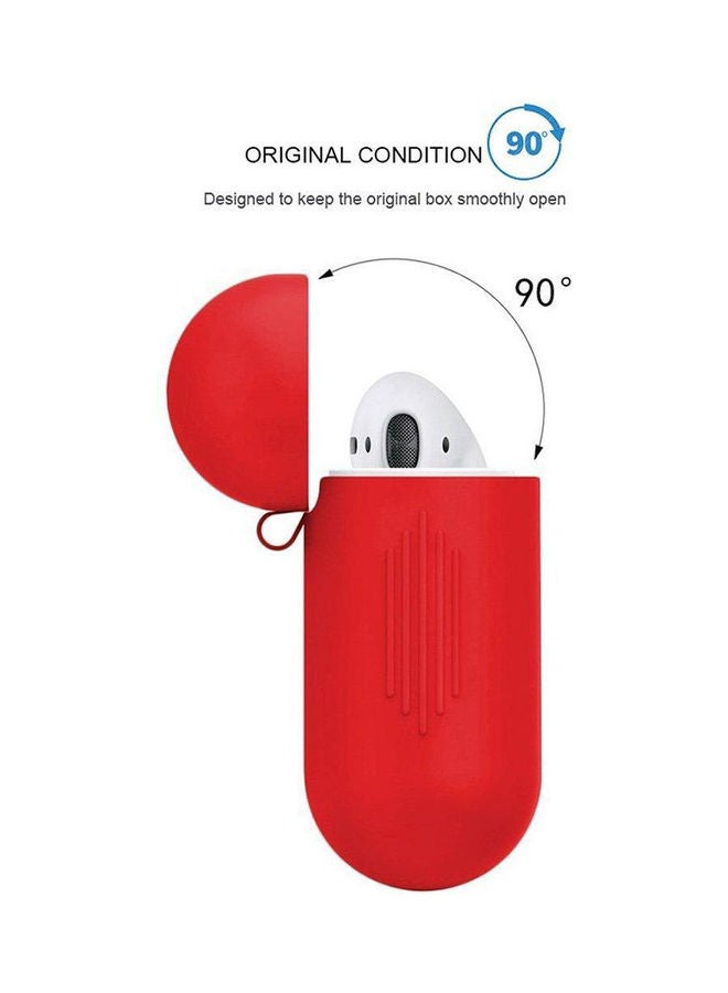 Ultra-Thin Protective Silicone AirPod Case Cover For Apple AirPods Red  - Image 3