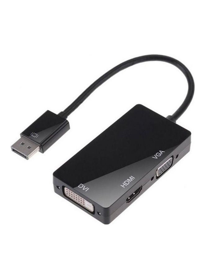 Mini Display Port Thunder Bolt To DVI VGA HDMI Adapter, 3 In 1 Converter Cable For Apple iMac MacBook Book Surface Pro 3/4 ThinkPad X1 Black  - Image 1