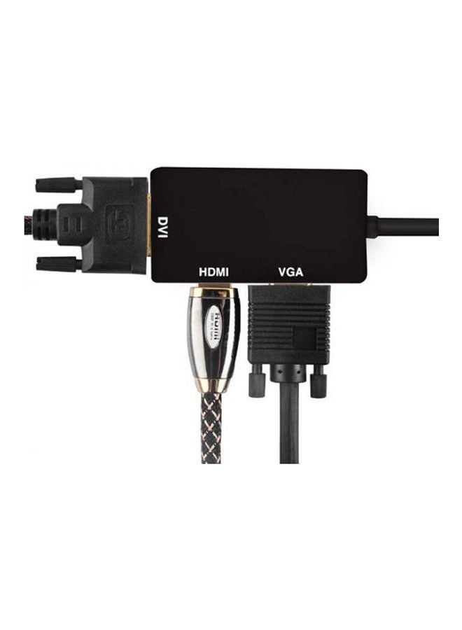 Mini Display Port Thunder Bolt To DVI VGA HDMI Adapter, 3 In 1 Converter Cable For Apple iMac MacBook Book Surface Pro 3/4 ThinkPad X1 Black  - Image 3