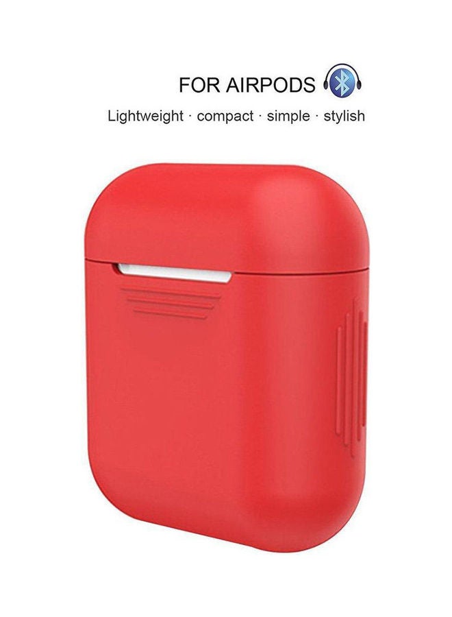 Ultra-Thin Protective Silicone AirPod Case Cover For Apple AirPods Red  - Image 4