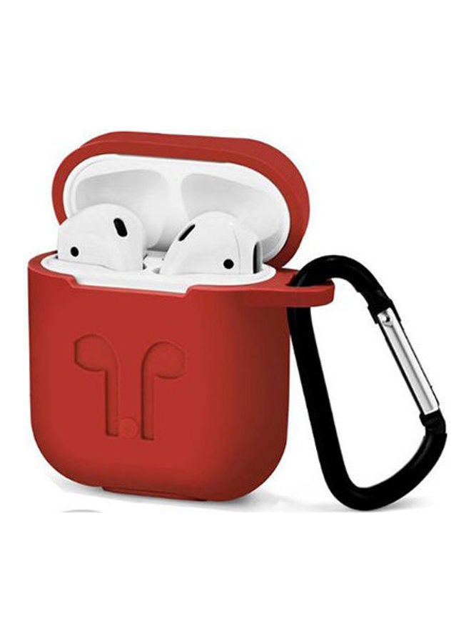 Generic Soft Silicone Cover Protector With Dust Plug Anti-Lost Strap For Apple AirPods  Accessories Red  - Image 1