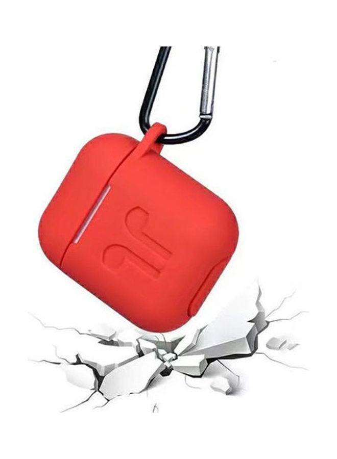 Generic Soft Silicone Cover Protector With Dust Plug Anti-Lost Strap For Apple AirPods  Accessories Red  - Image 2