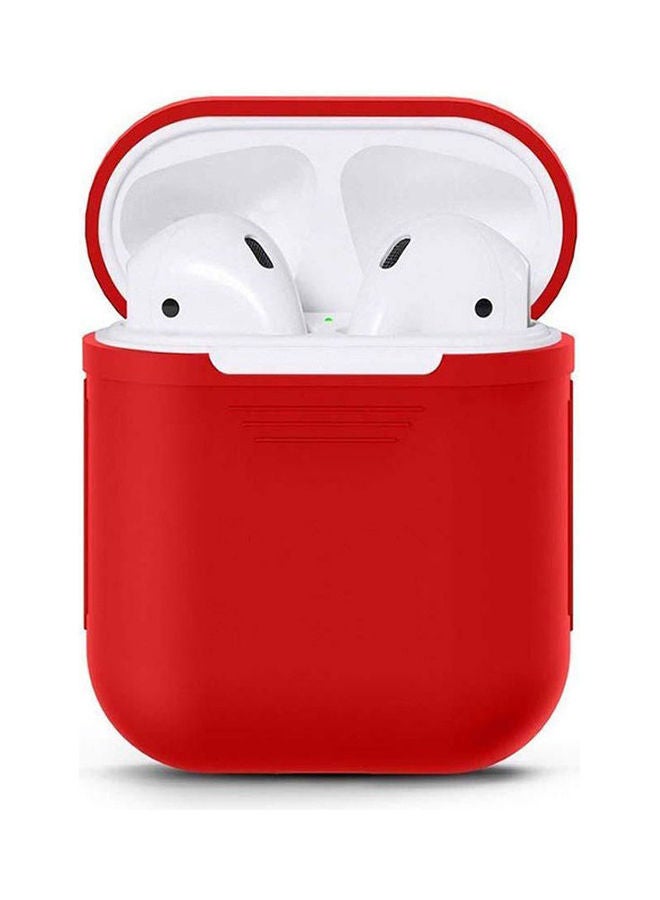 Protective Charging Case Silicone Case For Apple AirPods Red  - Image 1