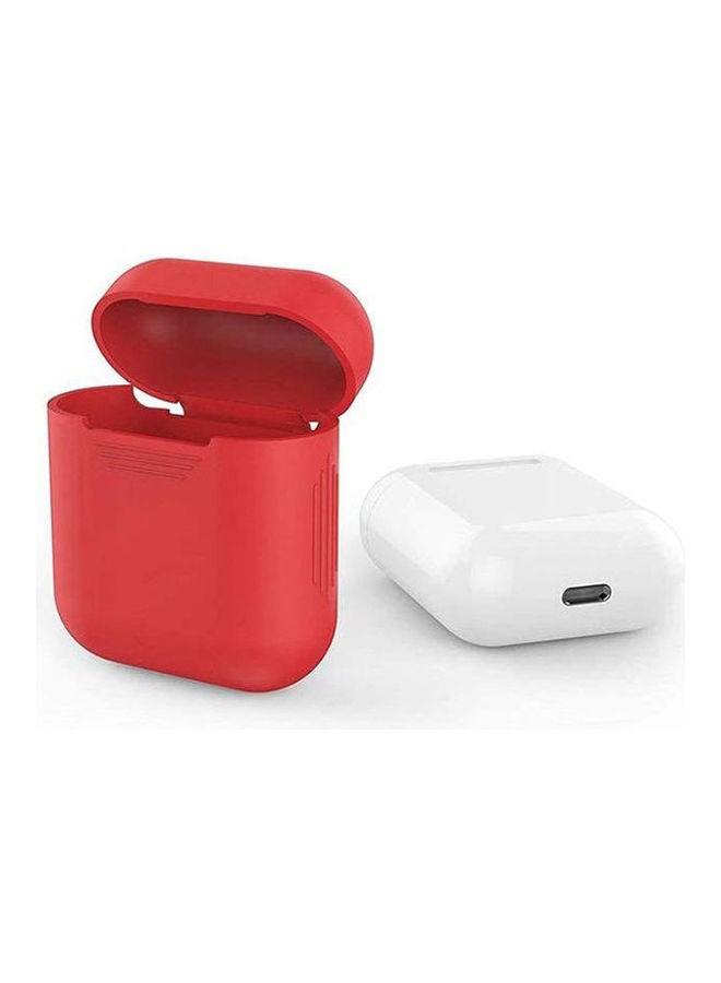 Protective Charging Case Silicone Case For Apple AirPods Red  - Image 2