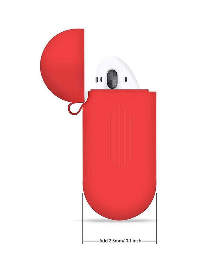 Protective Charging Case Silicone Case For Apple AirPods Red  - Image 3
